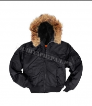 Куртка ALPHA INDUSTRIES MA-1 Hooded Black Куртка ALPHA INDUSTRIES MA-1 Hooded Black
